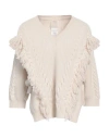 Marella Monochrome Woman Sweater Ivory Size Xl Virgin Wool