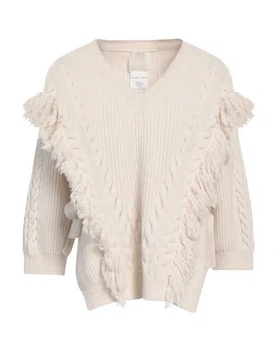 Marella Monochrome Woman Sweater Ivory Size Xl Virgin Wool