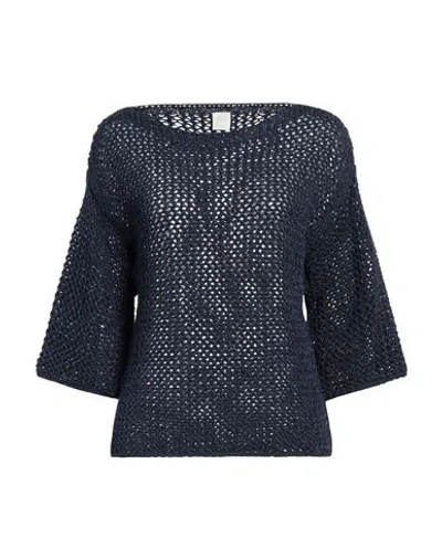 Marella Monochrome Woman Sweater Navy Size L Polyester, Cotton, Polyamide
