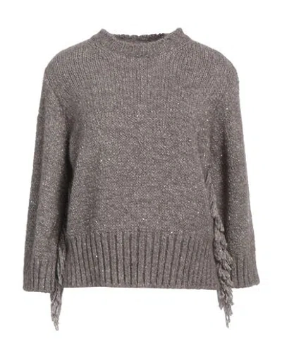 Marella Monochrome Woman Sweater Taupe Size L Acrylic, Polyester, Mohair Wool, Wool, Elastane