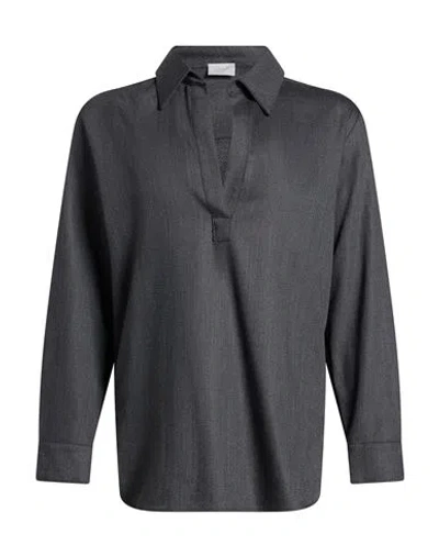 Marella Monochrome Woman Top Charcoal Size 4 Virgin Wool, Polyester, Viscose In Gray