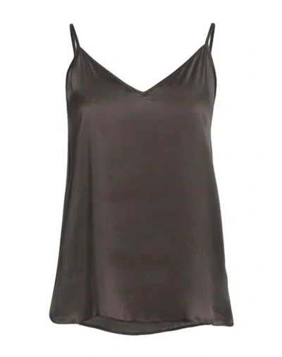 Marella Monochrome Woman Top Dark Brown Size 10 Acetate, Silk