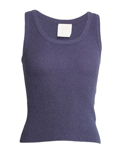 Marella Monochrome Woman Top Dark Purple Size L Viscose, Polyamide, Polyester In Blue