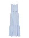 Marella Mosto Cross-back Tiered Maxi Dress In Blue
