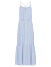 Marella Mosto Cross-back Tiered Maxi Dress In Blue