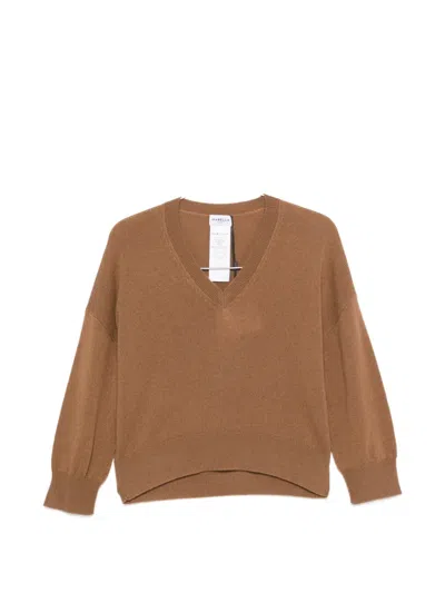 Marella Mseditore V-neck Long-sleeve Sweater In Brown