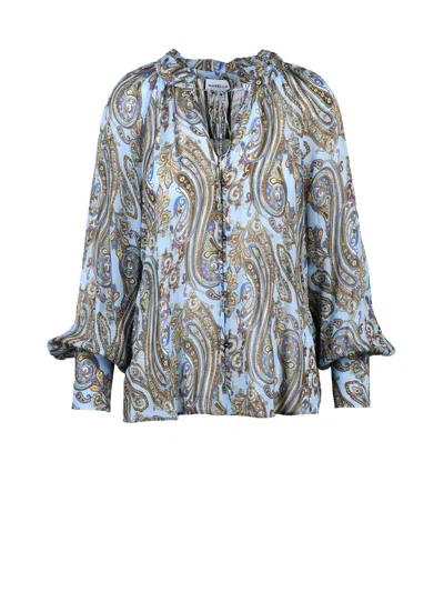 Marella Multicolor Viscose Paisley Blouse In Blue