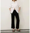 Marella Muschio Cropped Flared-leg Linen Pants In 003blk In Multi