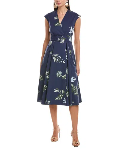 Marella Nettuno Midi Wrap Dress In Blue