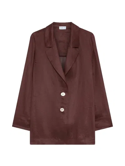 Marella Notched-lapel Blazer In Brown