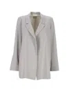 Marella Notch-lapel Open-front Jacket In Gray