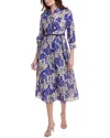 Marella Nursery Silk-blend Shirtdress In Blue