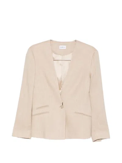 Marella One-button Blazer In Brown