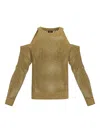 Marella Open-shoulder Grid-knit Sweater In Green