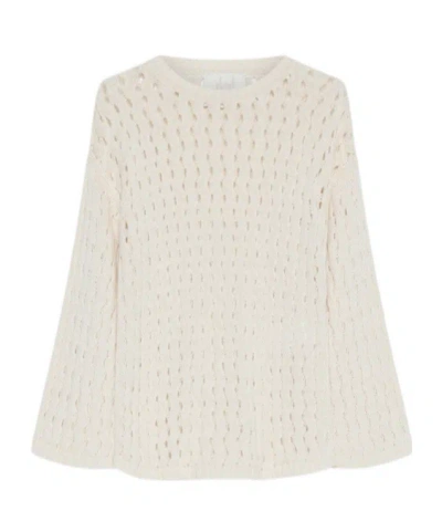 Marella Open-knit Cotton Sweater - Wool White