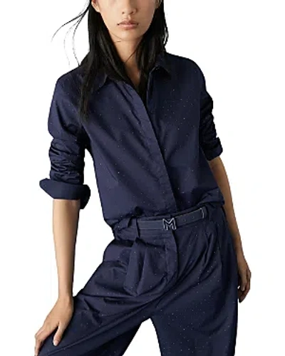 Marella Orense Embellished Shirt In Midnight Blue