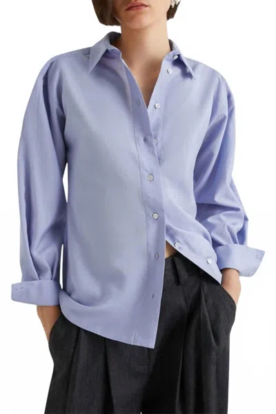 Marella Orlaya Puff-sleeves Shirt In Dust Blue