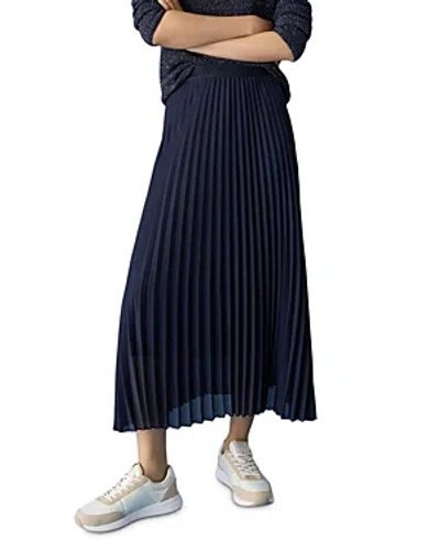 Marella Women's Ortisei Pleated Mesh Midi Skirt In Midnight Blue