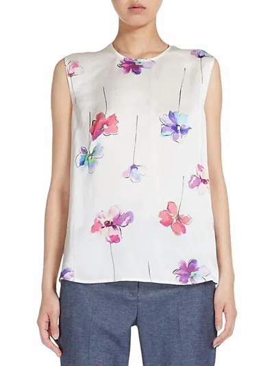 Marella Ovada Sleeveless Blouse In Floral In Purple