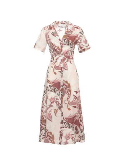 Marella Pacche Patterned Belted Dress In Multi