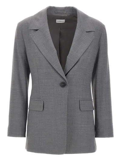 MARELLA PADDED-SHOULDER SINGLE-BUTTON BLAZER