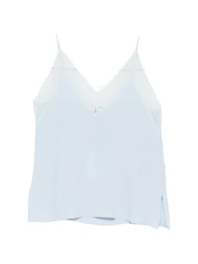 Marella Padino Lace V-neck Top In Blue