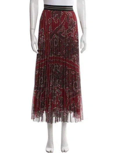Pre-owned Marella Paisley Print Long Skirt In Red
