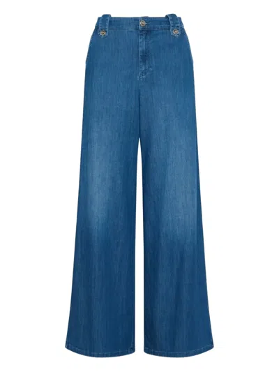 Marella Wleg4 Denim Trouser Navy In Multi