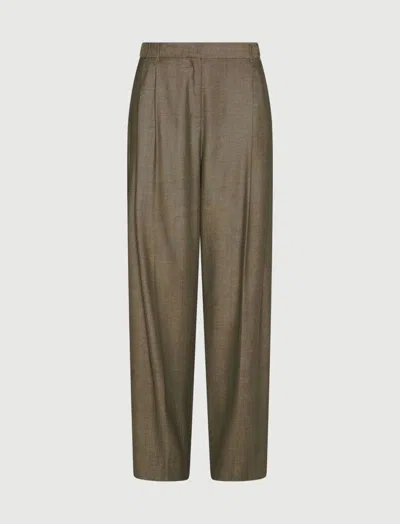 Marella Hull Pleated Straight-leg Trousers In Green