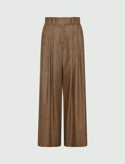 Marella Wool Palazzo Trousers In Brown