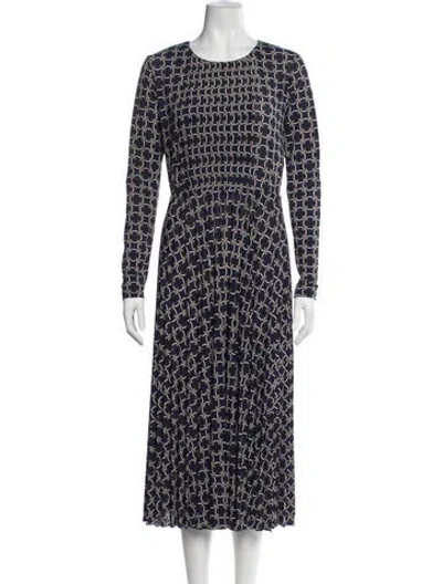 Pre-owned Marella Patterned Long Dress In Blue