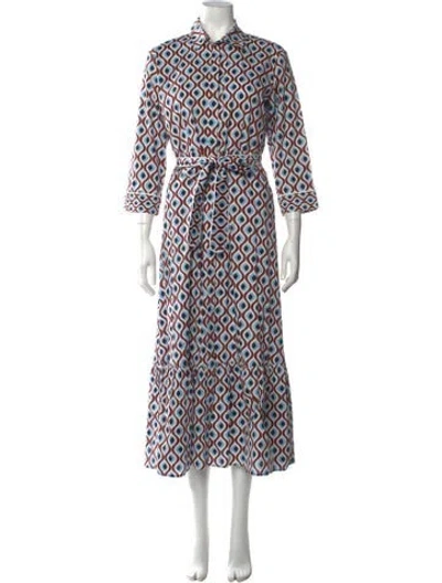 Pre-owned Marella Patterned Long Dress W/ Tags In Multicolor