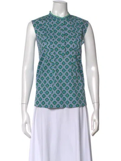 Pre-owned Marella Patterned Sleeveless Top In Blue