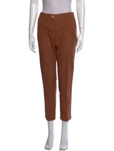 Pre-owned Marella Patterned Straight Leg Pants In Brown