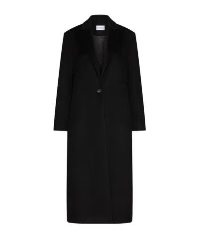 Marella Pavido Long Single-breasted Coat In Black