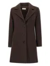 Marella Peak-lapel Buttoned Coat In Brown