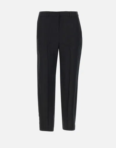 Marella Perugia Black Linen Tapered Pants