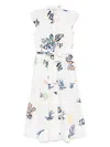 Marella Pier Cap Midi Dress In Optical White In White