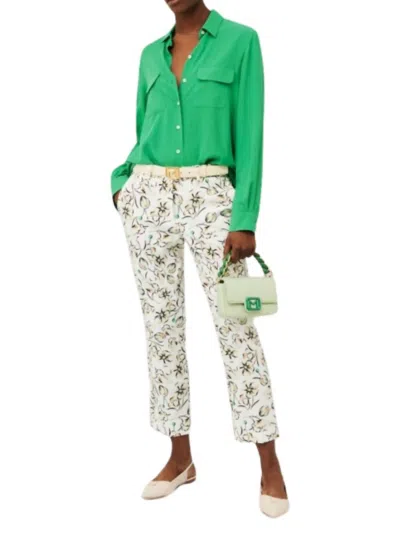 Marella Pineta Pant In Green Flower In Multi