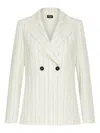 Marella Pinstripe Double-breasted Blazer In White