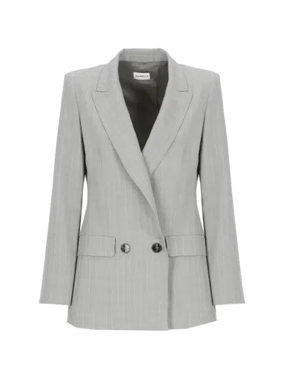 Marella Pinstripe Double-breasted Blazer In Gray
