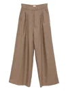 Marella Plaid-pattern Trousers In Brown