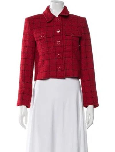 Pre-owned Marella Plaid Print Jacket In Red