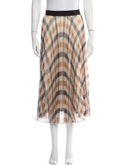 Pre-owned Marella Plaid Print Midi Length Skirt In Neutrals