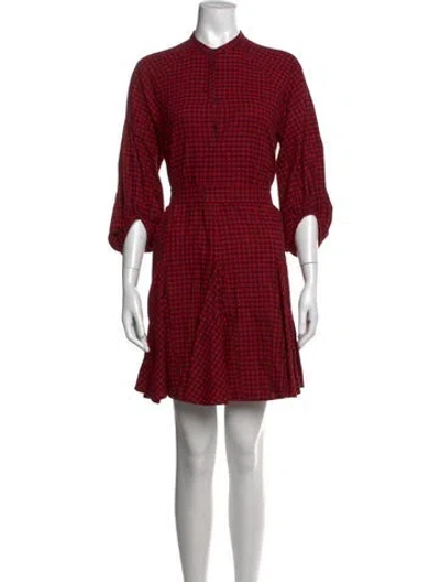 Pre-owned Marella Plaid Print Mini Dress In Red