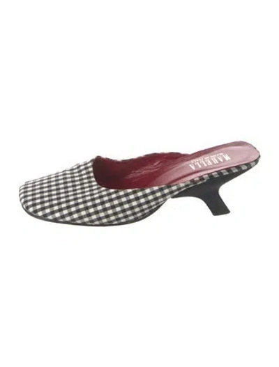 Pre-owned Marella Plaid Print Mules In Red