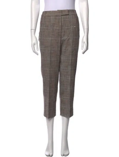 Pre-owned Marella Plaid Print Straight Leg Pants In Multicolor
