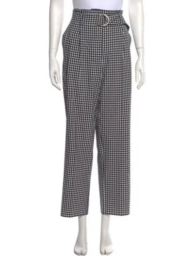 Pre-owned Marella Plaid Print Straight Leg Pants In Multicolor