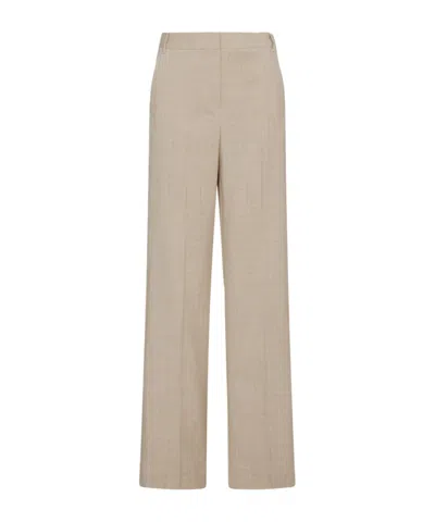 Marella Pleated Belt Ring Casual Pants In Nude