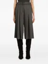 Marella Pleated Belted Culottes In Gray